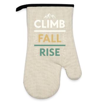Climbs Falls Raises Mountain - Ofenhandschuh mit Gummibeschichtung - Leinen/Schwarz  - Vorne