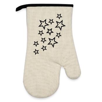 sterne und sternchen - Oven glove with rubber coating - linen/black  - Front