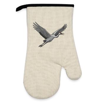 crane - Oven glove with rubber coating - linen/black  - Front