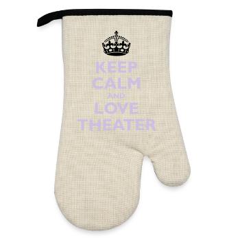 Keep Calm & Love Theater - Oven glove with rubber coating - linen/black  - Front