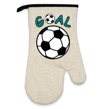 Football avec lettrage Goal - Gant de cuisine avec revêtement en caoutchouc - lin/noir  - Devant