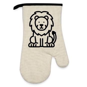 lion - Gant de cuisine avec revêtement en caoutchouc - lin/noir  - Devant