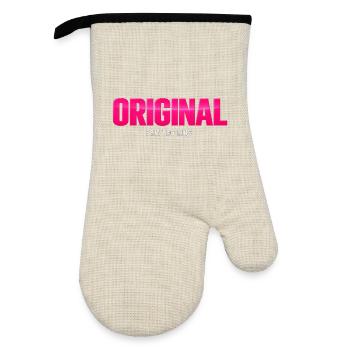 Original depuis le premier jour de Neon Pink - Gant de cuisine avec revêtement en caoutchouc - lin/noir  - Devant