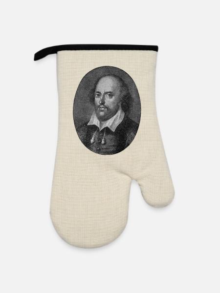 William Shakespeare - Ofenhandschuh mit Gummibeschichtung - Leinen/Schwarz