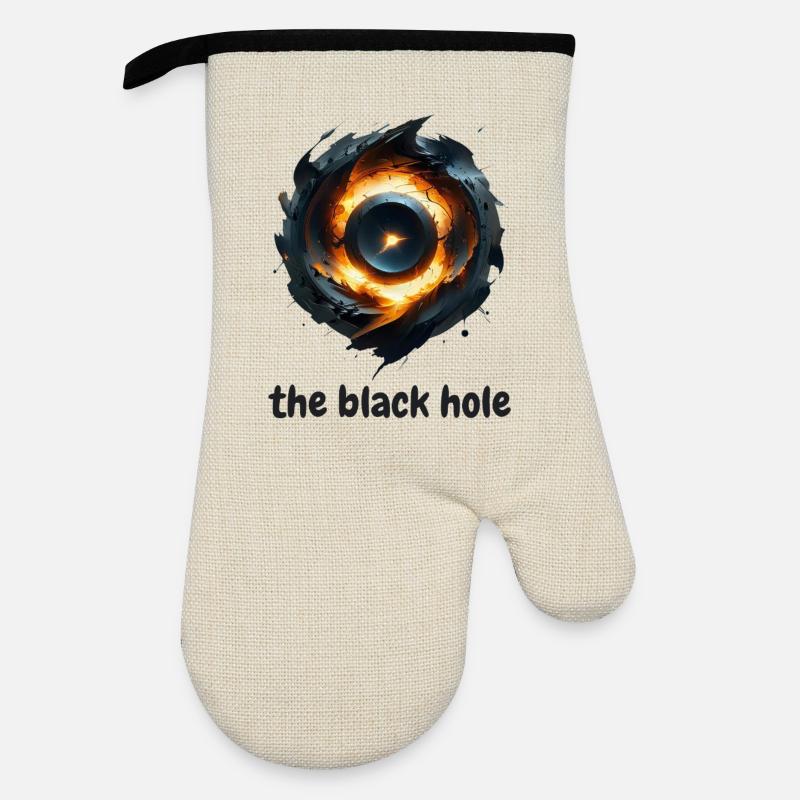 The Black Hole - Oven glove with rubber coating - linen/black 