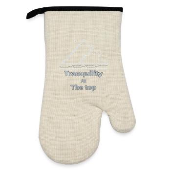 Tranquility at the top slow living - Oven glove with rubber coating - linen/black  - Front
