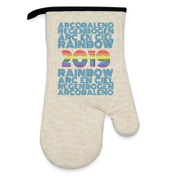 2019 - Oven glove with rubber coating - linen/black  - Front