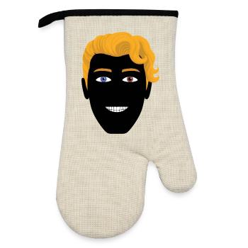HETEROCHROMIE AUGEN #2 – nette Menschen - Ofenhandschuh mit Gummibeschichtung - Leinen/Schwarz  - Vorne