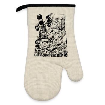 CUP OF SHUT THE HELL UP - Oven glove with rubber coating - linen/black  - Front