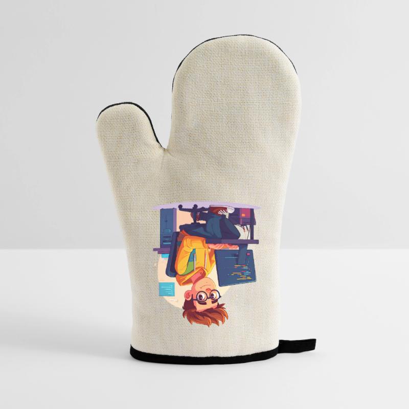 Programmierer oder Nerd Ofenhandschuh mit Gummibeschichtung