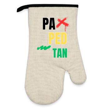 pa_ped_tan - Oven glove with rubber coating - linen/black  - Front