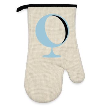 retro lounge chair eames panton - Oven glove with rubber coating - linen/black  - Front