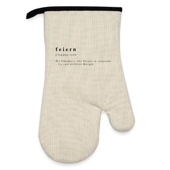 Humorous definition of celebrations - Oven glove with rubber coating - linen/black  - Front