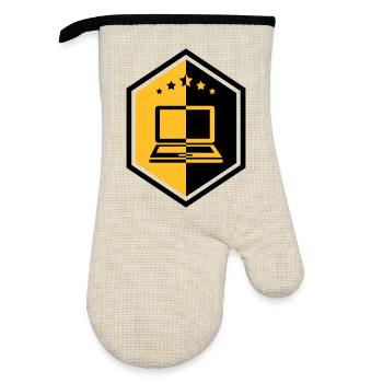 Computing / Informatik / Informatique - Ofenhandschuh mit Gummibeschichtung - Leinen/Schwarz  - Vorne