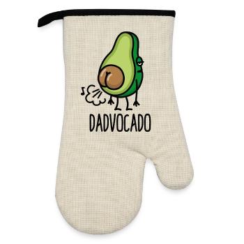 Dadvocado funny farting avocado dad fart daddy - Oven glove with rubber coating - linen/black  - Front