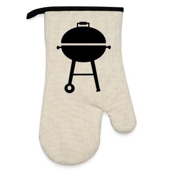 BBQ Barbeque - Oven glove with rubber coating - linen/black  - Front
