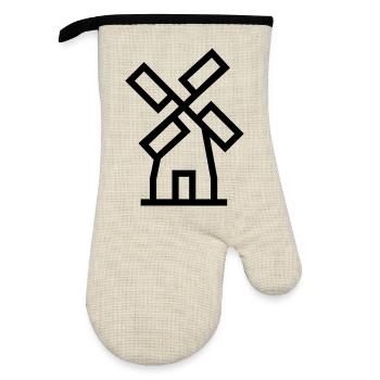 Windmill windmill air energy - Oven glove with rubber coating - linen/black  - Front