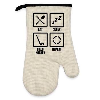 Field Hockey Schedule - Oven glove with rubber coating - linen/black  - Front