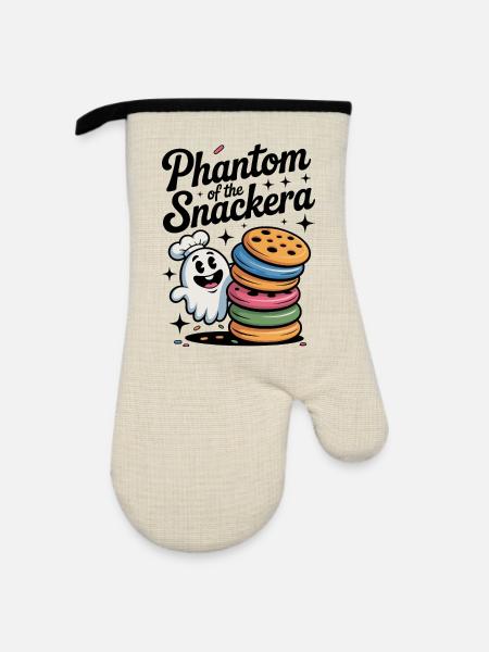 Phantom der Snackera - Ofenhandschuh mit Gummibeschichtung - Leinen/Schwarz