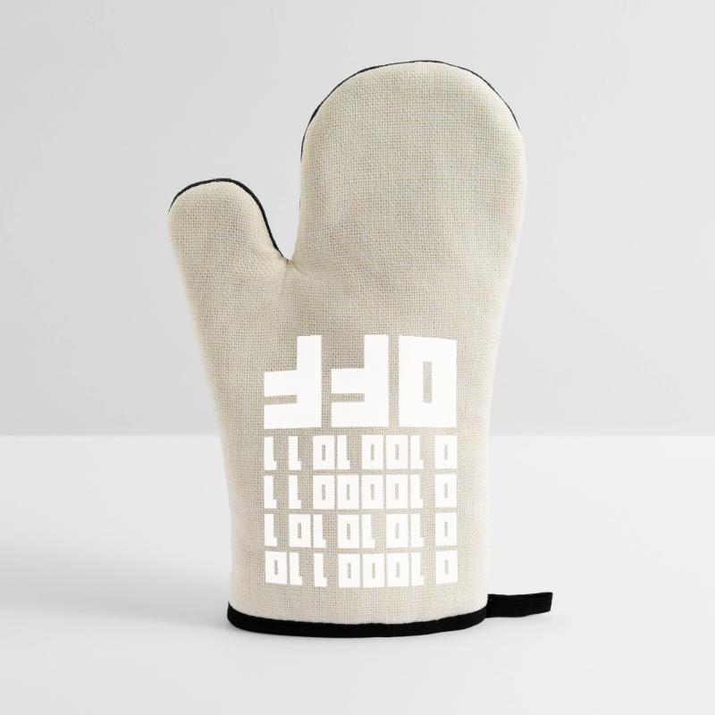 Binary Code F**k OFF – Nerd Humor & Geek Code Oven glove with rubber coating