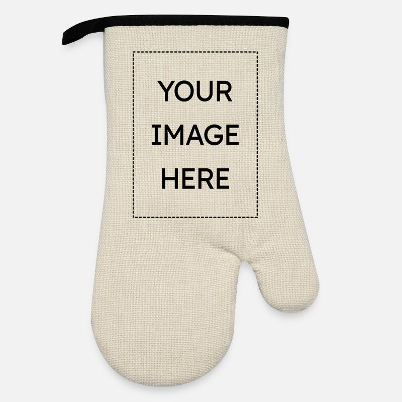 Platzhalter: Your Image Here - Ofenhandschuh mit Gummibeschichtung - Leinen/Schwarz