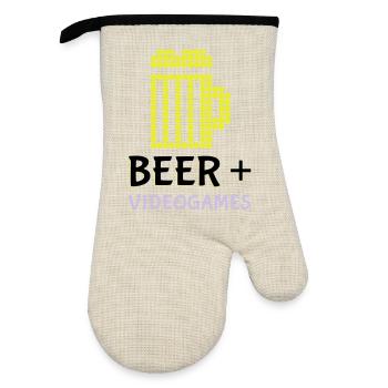 Jeux vidéo Pixel Beer - Gant de cuisine avec revêtement en caoutchouc - lin/noir  - Devant