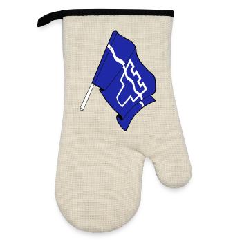 Flag of Tyne and Wear - Oven glove with rubber coating - linen/black  - Front