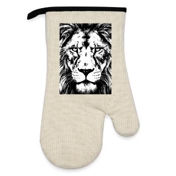 Lion Gaze Intense Power - Oven glove with rubber coating - linen/black  - Front