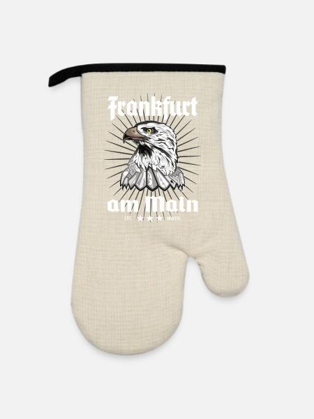 Frankfurt am Main Adlerwappen Design - Ofenhandschuh mit Gummibeschichtung - Leinen/Schwarz