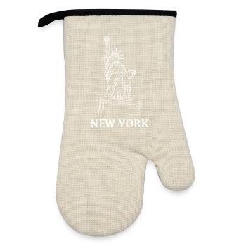 New_York_weiss - Gant de cuisine avec revêtement en caoutchouc - lin/noir  - Devant