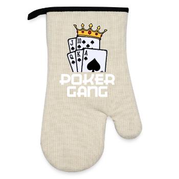 Poker Statement Jeu de cartes de casino Jeux d’argent - Gant de cuisine avec revêtement en caoutchouc - lin/noir  - Devant