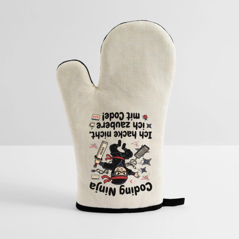 Coder Ninja Programmierer Humor Ofenhandschuh mit Gummibeschichtung