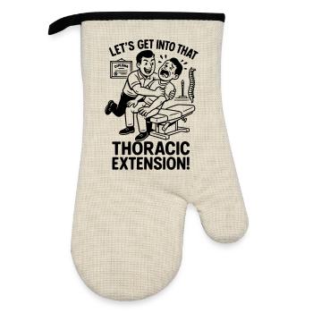 Chiropractor Physiotherapist Witzig - Oven glove with rubber coating - linen/black  - Front