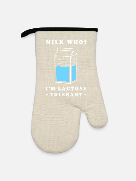 Blähungen Milch Laktose - Ofenhandschuh mit Gummibeschichtung - Leinen/Schwarz