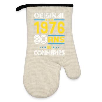 Original – 1976 – 50 years of - Oven glove with rubber coating - linen/black  - Front