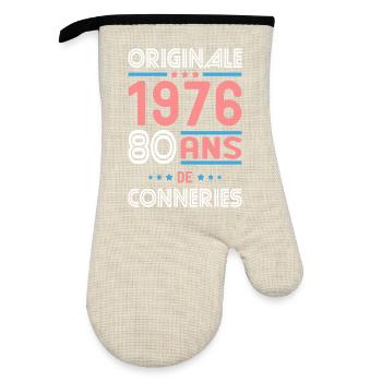 Original – 1976 – 50 years of - Oven glove with rubber coating - linen/black  - Front