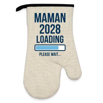 Annonce Grossesse Maman 2028 Loading - Gant de cuisine avec revêtement en caoutchouc - lin/noir  - Devant