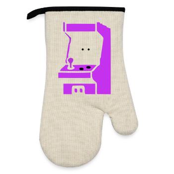 Machine à sous Arcade Silhouette - Gant de cuisine avec revêtement en caoutchouc - lin/noir  - Devant