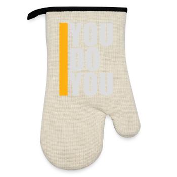 You Do You Funny Self-Confidence Freedom Logo - Oven glove with rubber coating - linen/black  - Front