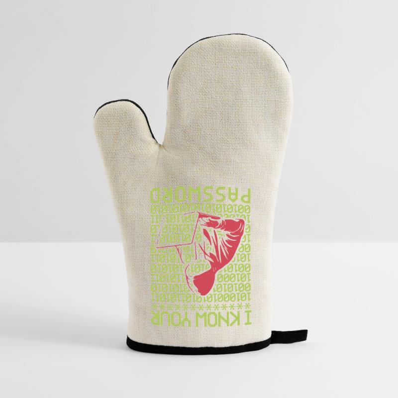 Hacker Hacker Programmeur Linux Password Hacker Gant de cuisine avec revêtement en caoutchouc