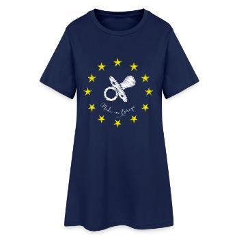 made in Europe Bruxelles baby sucette love EU lol - Robe T-shirt Femme - marine clair - Devant