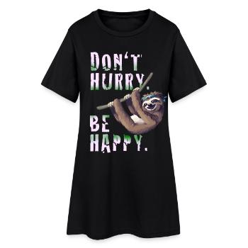 Sloth lent sommeil paresseux refroidissement paresse Nerd spruc - Robe T-shirt Femme - noir - Devant