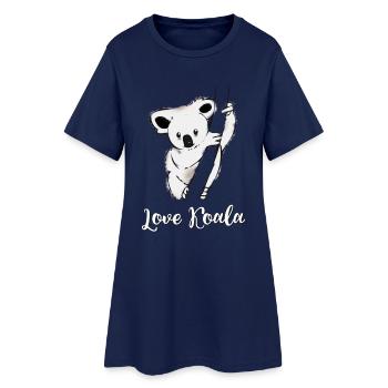 koala Baum Bär hängen nap chillen cool hipster lol - Frauen T-Shirt-Kleid - Light Navy - Vorne