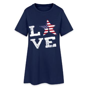 amour usa drapeau de la liberté statue de la liberté voyage nyc - Robe T-shirt Femme - marine clair - Devant