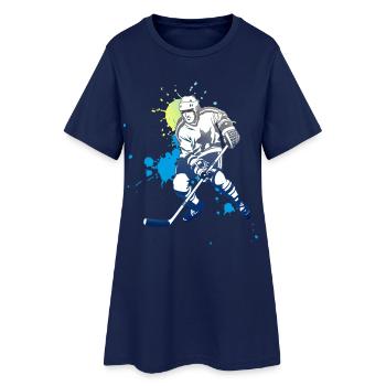 hockey éclaboussures puck ours polaire schütze tor angri - Robe T-shirt Femme - marine clair - Devant