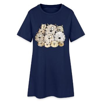 Chats drôles I chaton chat cadeau me manque - Robe T-shirt Femme - marine clair - Devant