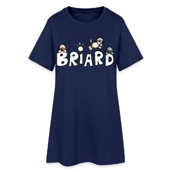 Briard Comic Font - Chien - Chiens - Robe T-shirt Femme - marine clair - Devant