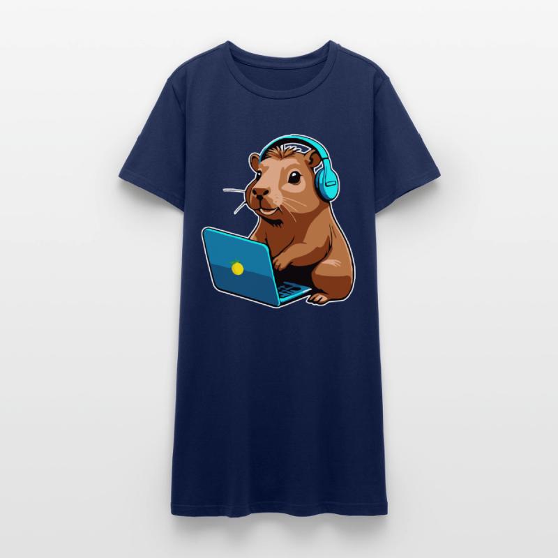 Capybara Programmierer Coder Computer Frauen T-Shirt-Kleid