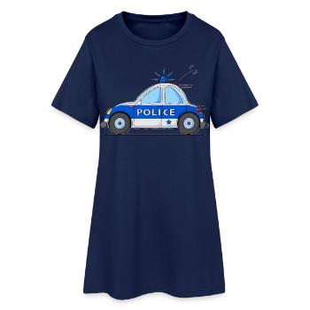Polizeiauto Police Blau - Frauen T-Shirt-Kleid - Light Navy - Vorne
