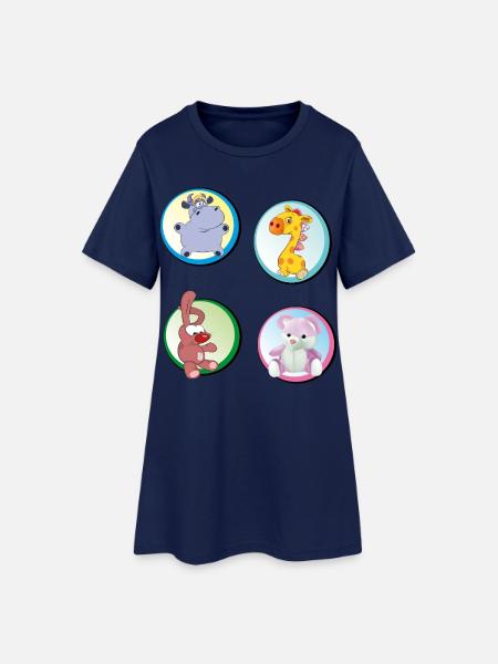 Spielzeug Teddy Hippo Hasi - Frauen T-Shirt-Kleid - Light Navy